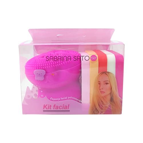 Kit de Esponja para Maquiagem e Polvinho Esfoliante Sabrina Sato SS-1138