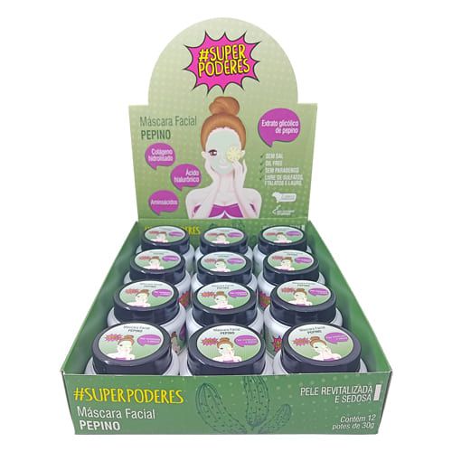 Máscara Facial Pepino Super Poderes PEISP01 - Box c/ 12 unid