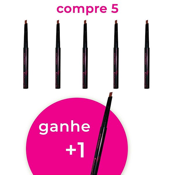 Pague 5 Leve 6 - Lápis Retrátil Universal para Sobrancelha Chanfrado Bella Femme BF10035