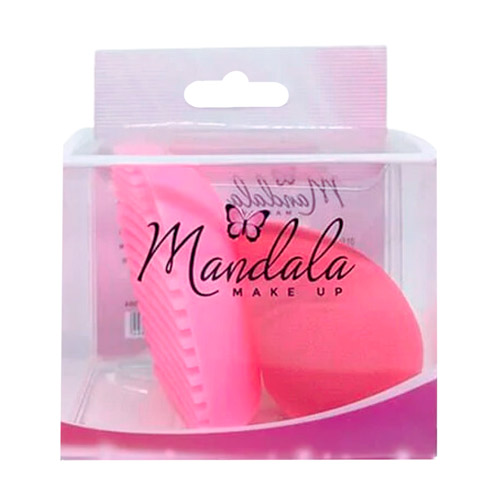 Kit de Esponja Chanfrada e Limpador de Pincéis Mandala FP-064