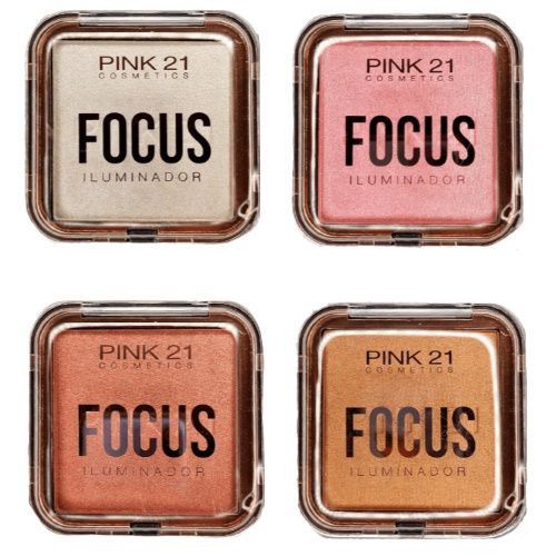 Paleta de Iluminador Focus Pink 21 Cosmetics CS2434 - Kit c/ 04 unid