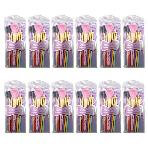 Kit de Pincéis para Maquiagem Hello Mini KT69 – Pacote c/ 12 unid