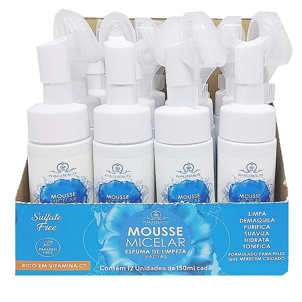 Mousse Micelar Espuma de limpeza Facial Phállebeauty PH015 – Box c/ 12 unid