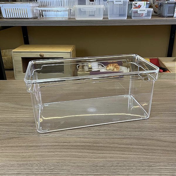 Organizador Clear com Tampa - 5 Litros - Natural