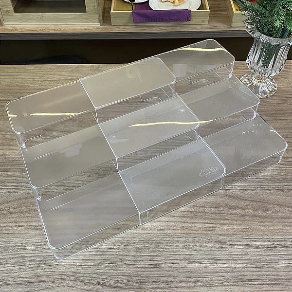 Organizador Multinivel Clear Extensivel - 25 x 29 x 54cm - Natural