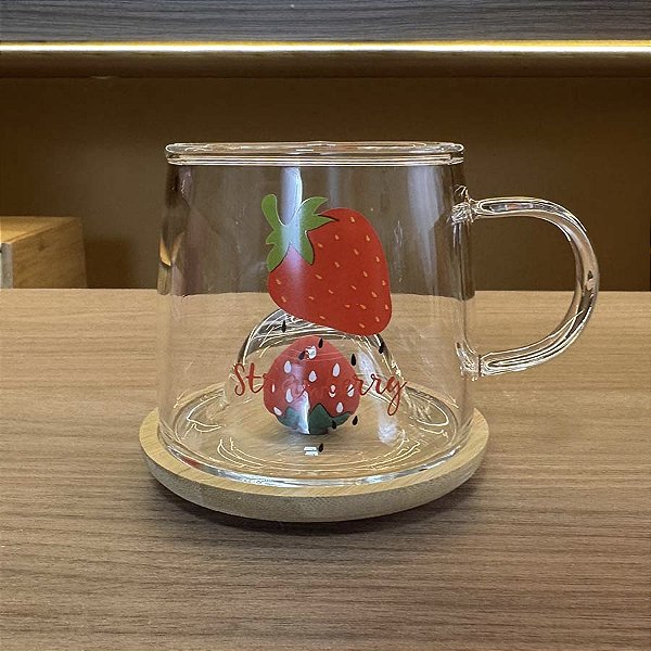 Caneca Morango - Pires em Bambu