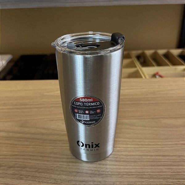 Copo Térmico Aço Inox com tampa - 580ml