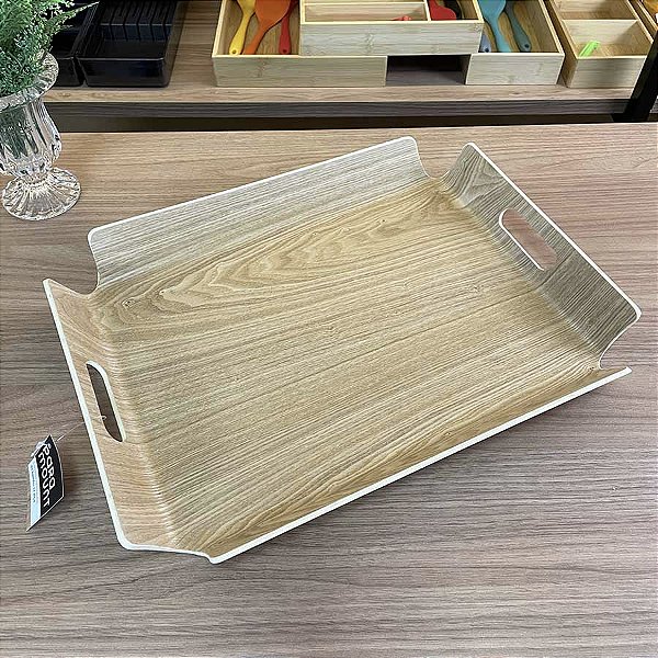 Bandeja Retangular Linea com Alças - 44cm - Bambu