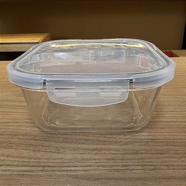 Pote de Vidro Quadrado - 1000ml - Transparente