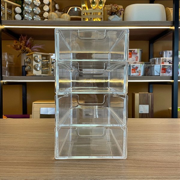 Organizador Diamond - 4 gavetas - 22,5 x 13 x 23,5 cm