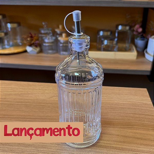 Galheteiro de Vidro com Dosador em Metal - 500ml