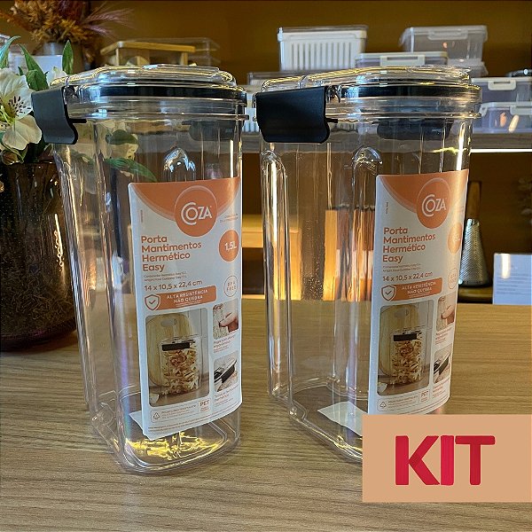 Kit 2 Pota Mantimentos Easy - 1,5 Litros cada