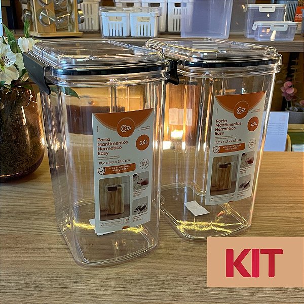 Kit 2 Pota Mantimentos Easy - 3,9 Litros cada