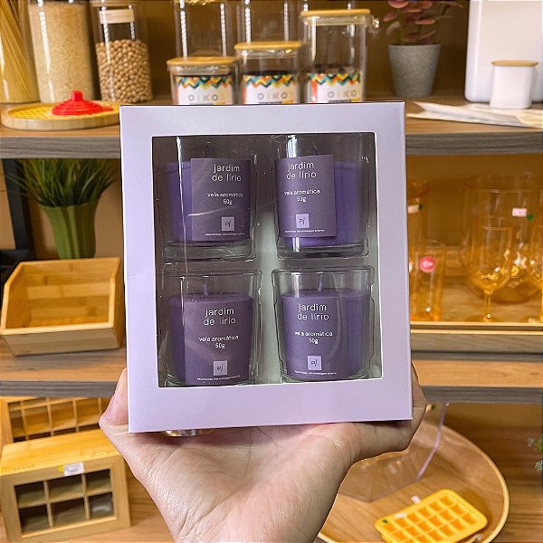 Kit de 4 Velas Aromáticas - Jardim de Lírio
