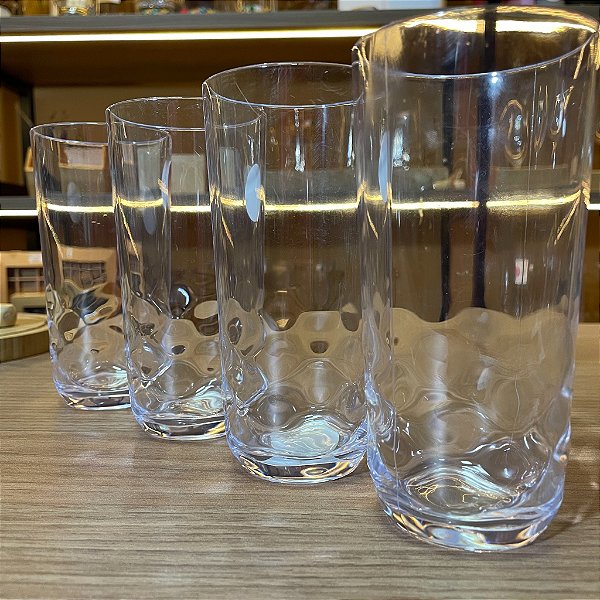 Kit 4 Copos Wave Natural - 350ml cada