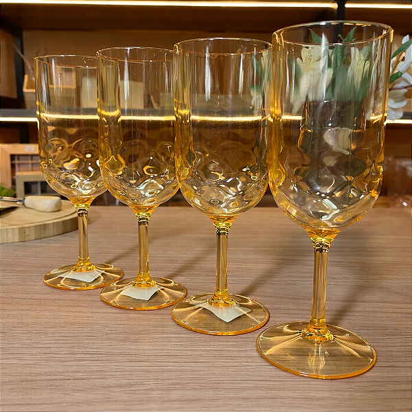 Kit com 4 Taças Wave Âmbar - 300ml cada