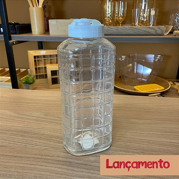 Garrafa de Vidro para Água - 1800ml - Quadrus