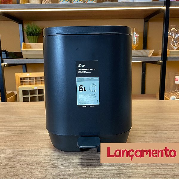 Lixeira de Pedal Aura - 6 Litros - diversas cores