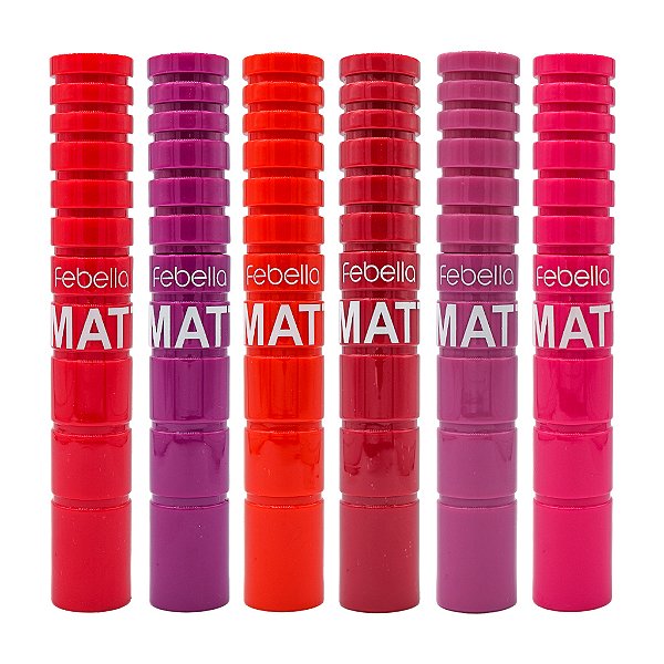 Batom Líquido Colorido Matte Alta Cobertura e Duração- Febella