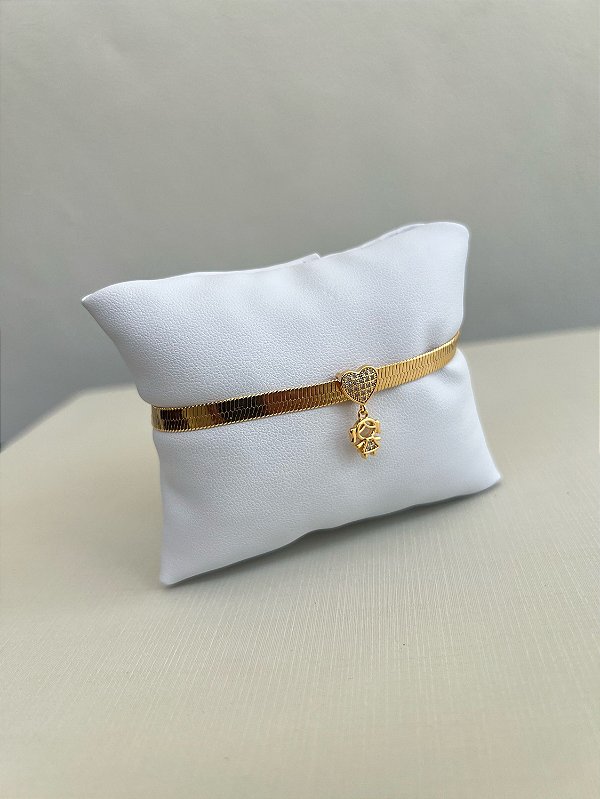 Pulseira Fita Menina Dourado Premium