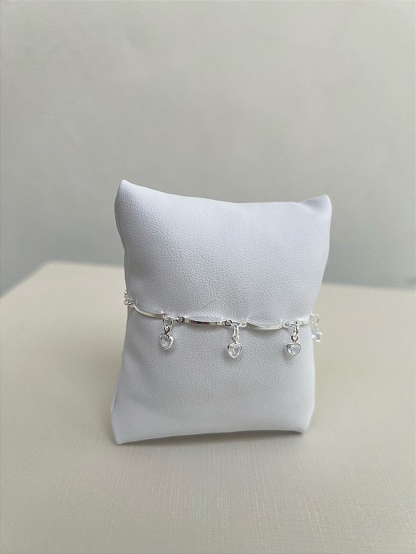 Pulseira Ponto Luz Coração Prata Premium