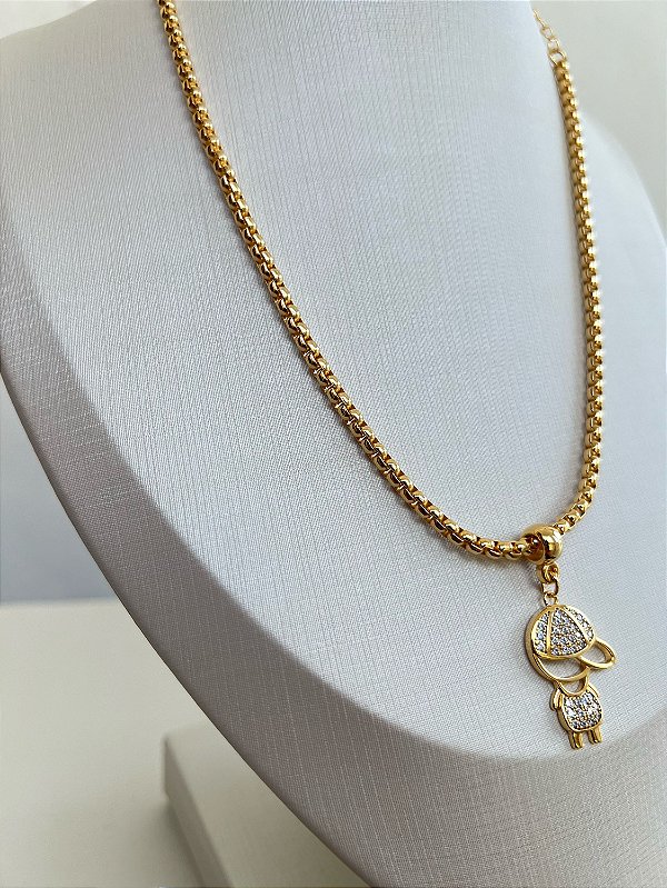 Colar Menino Dourado Premium