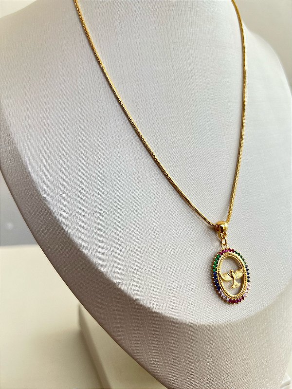 Colar Espírito Santo Dourado Premium