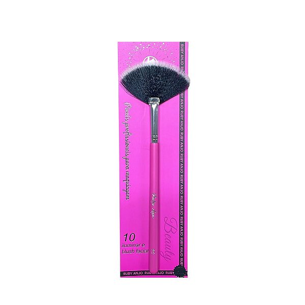 Pincel Leque Ruby Anjo para Iluminador e Blush