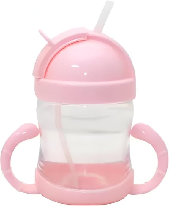 Copo Transição Baby com Tampa e Canudo Rosa