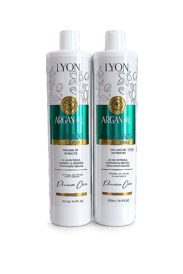 Kit Argan Oil Shampoo e Condicionador Lyon 1L