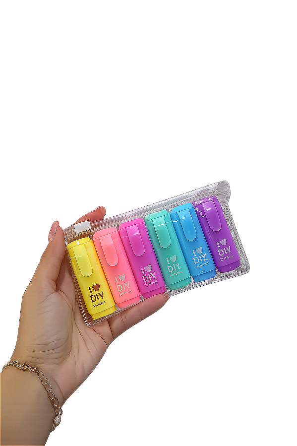 Marca Texto ILOVE Cores Neons Kit 6 Unidades