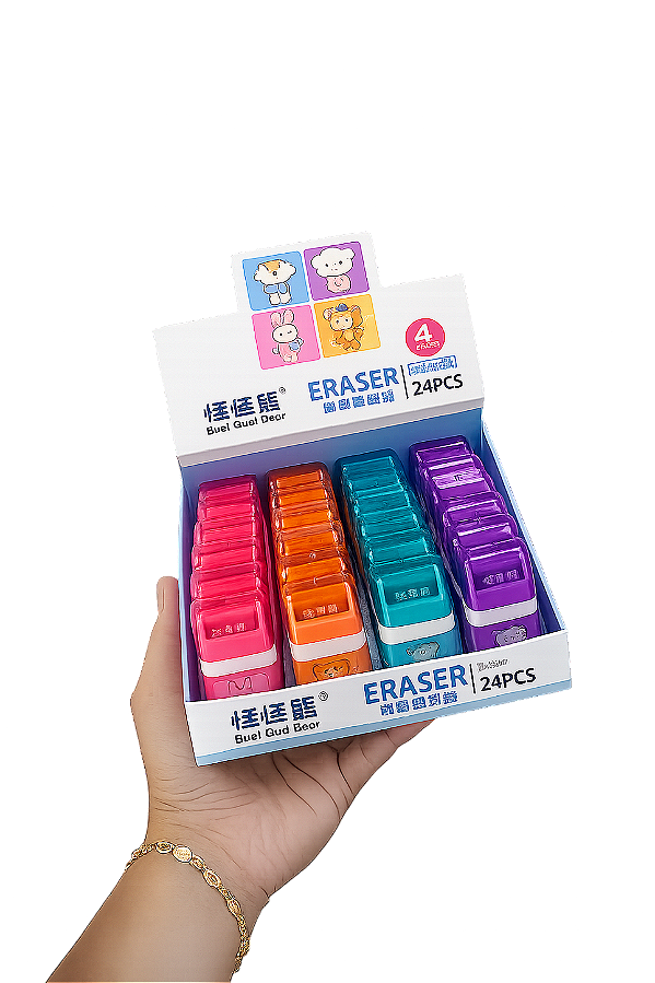 Borracha Bichinhos Escolar Diversas Cores