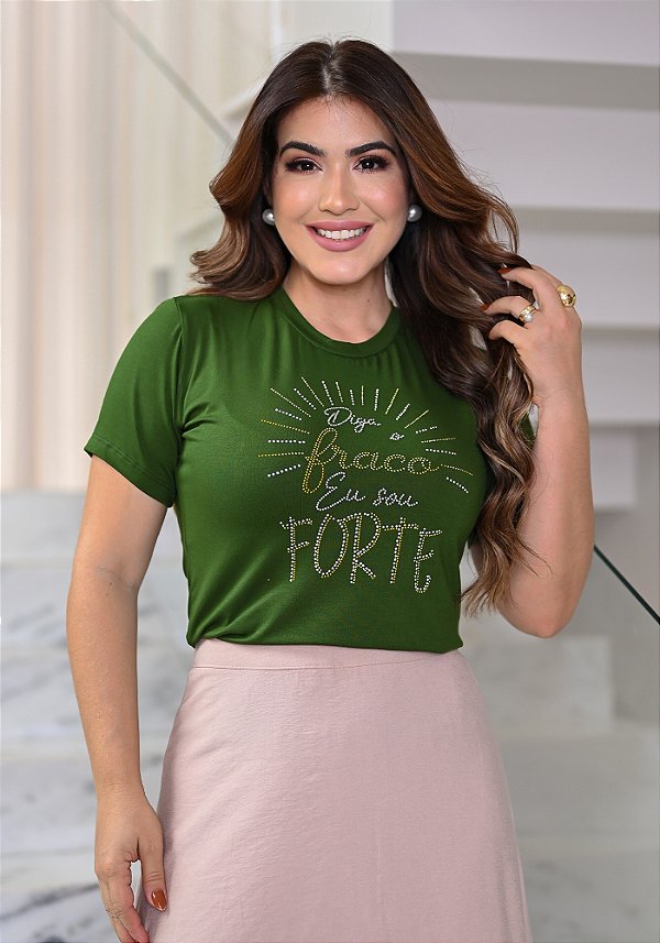 Camiseta Oficial Diga o Fraco Eu Sou Forte cor Verde