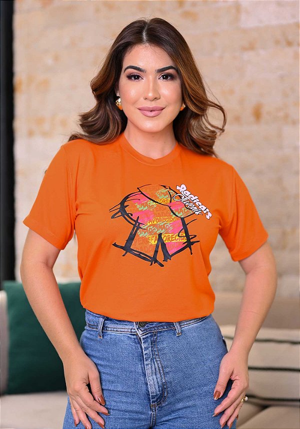 Camiseta Neon Juvenis laranja