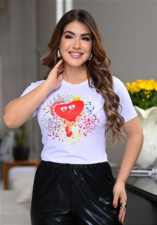 Camiseta Amado coração  explosão branca
