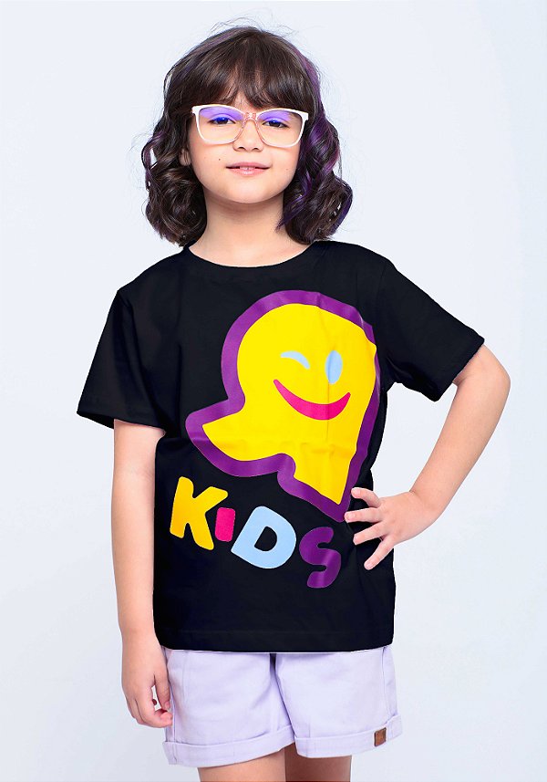Camiseta Infantil R kids lateral Preta