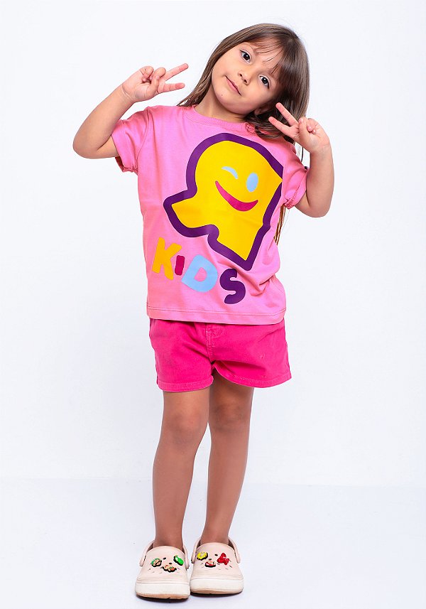 Camiseta Infantil R kids lateral Rosa