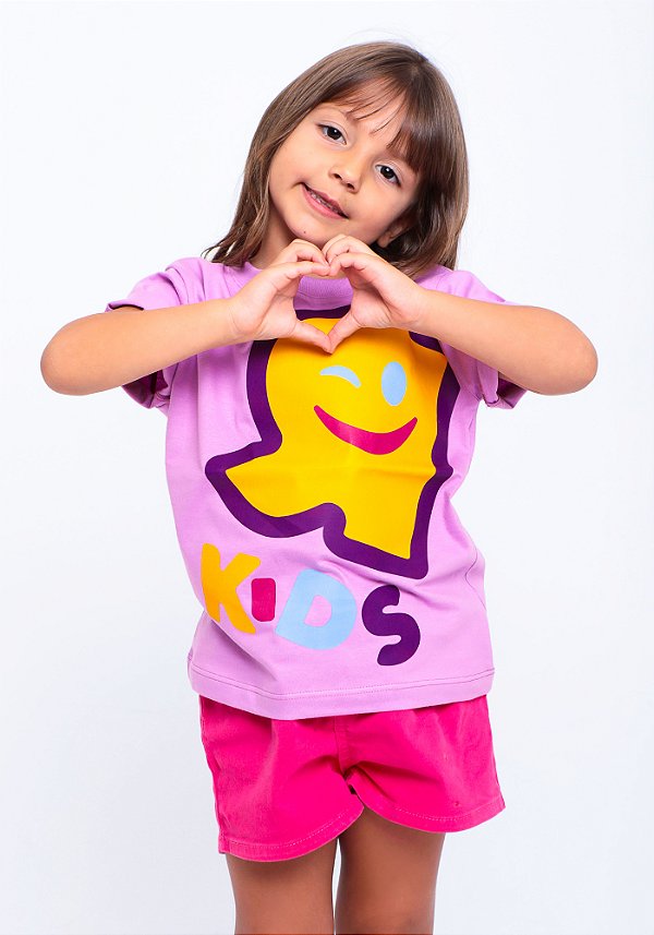 Camiseta Infantil R kids lateral Roxa