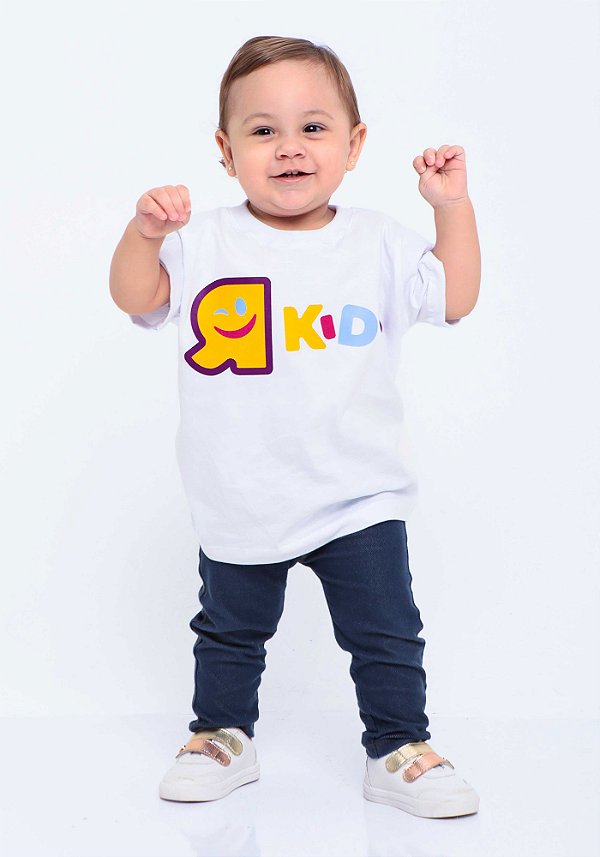 Camiseta infantil R Kids Horizontal branca