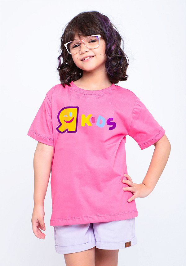 Camiseta infantil R Kids Horizontal rosa