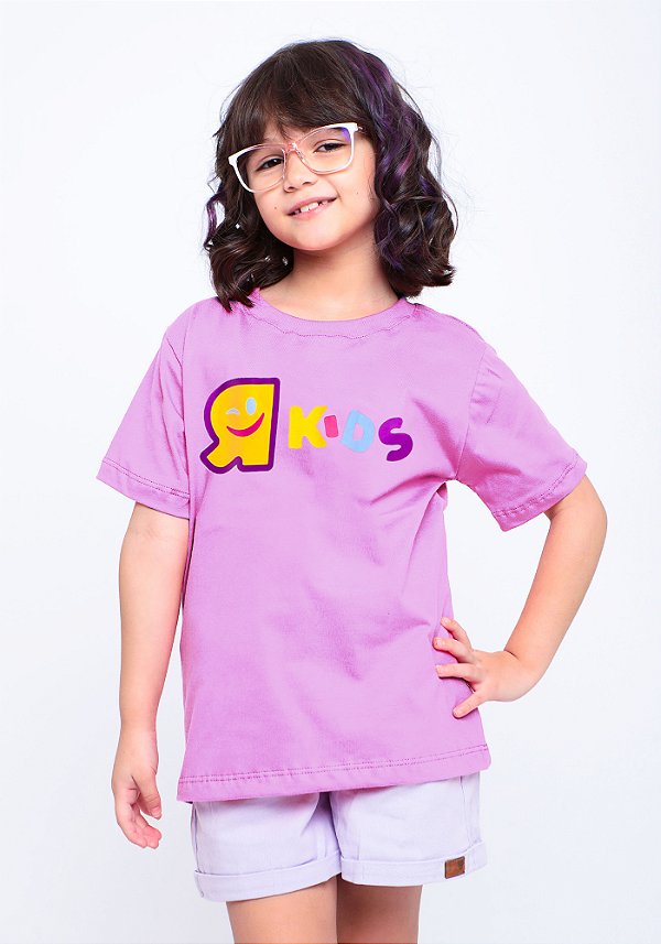 Camiseta infantil R Kids Horizontal roxo