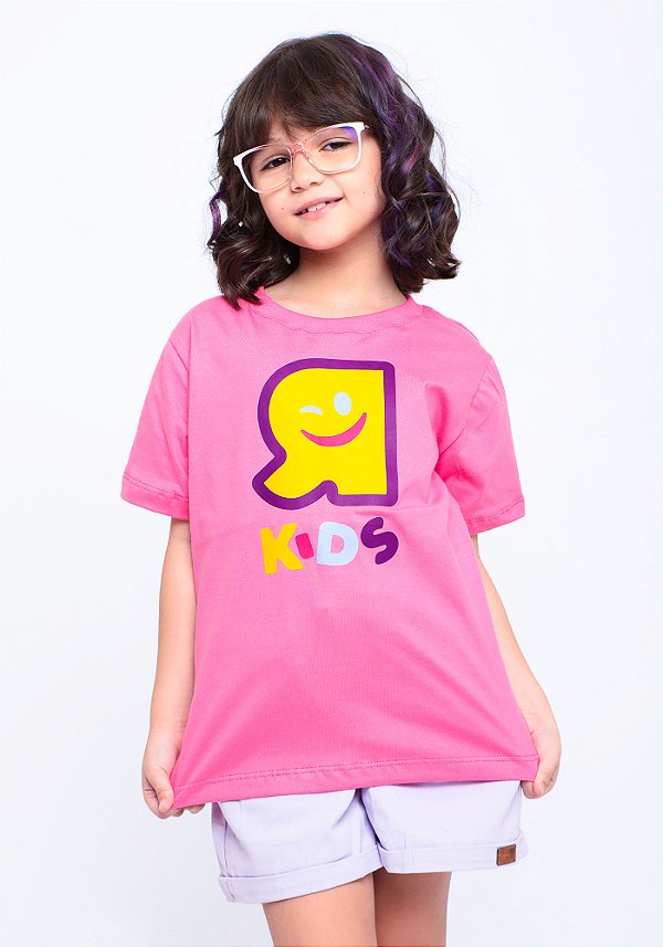 Camiseta Infantil R Kids gigante rosa