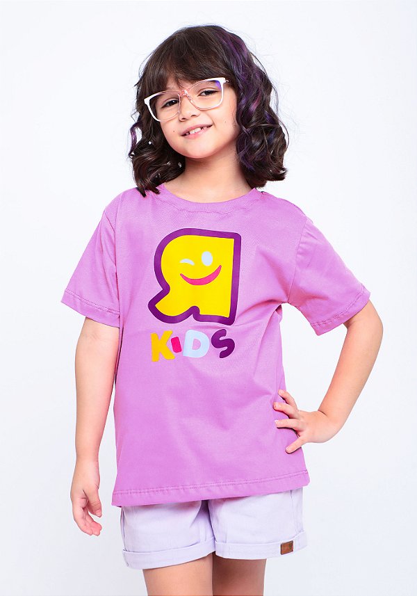 Camiseta Infantil R Kids gigante roxa