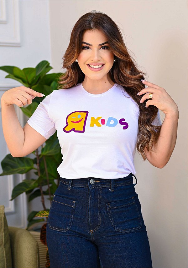 Camiseta R kids horizontal branca