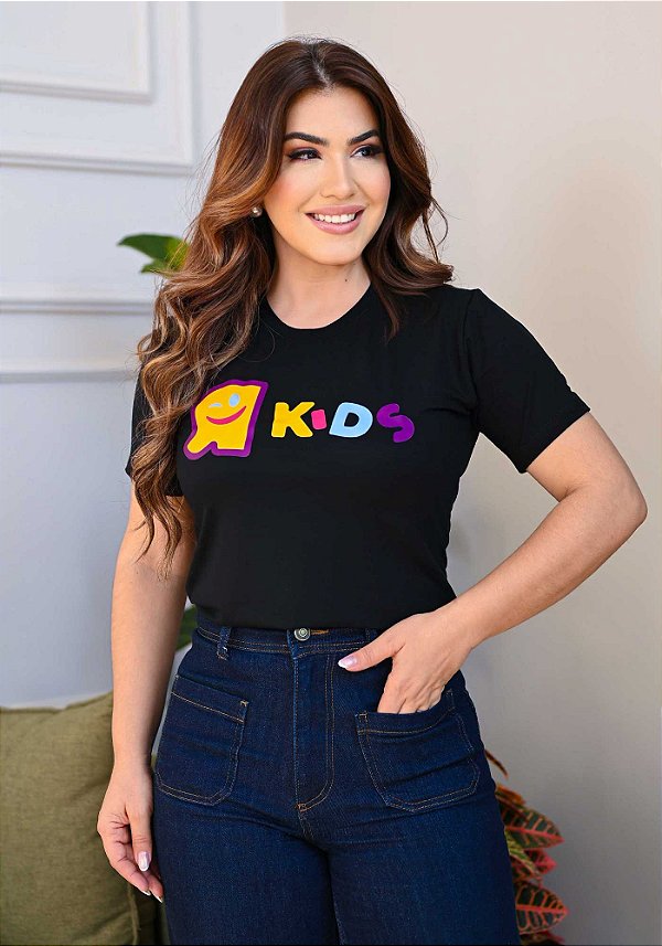 Camiseta R kids horizontal preta