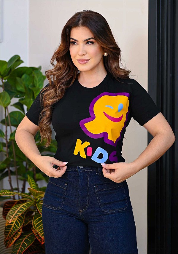 Camiseta R kids lateral preta
