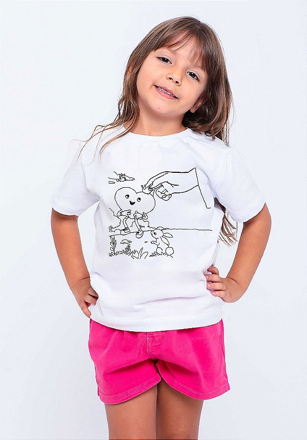 Camiseta Infantil Filho amado para colorir