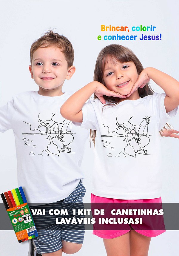 Camiseta Infantil Amado de binóculos para colorir
