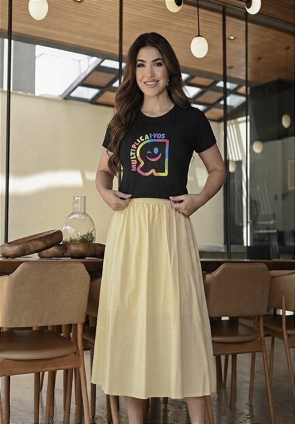 Camiseta Multiplicai-vos Colors cor Preta