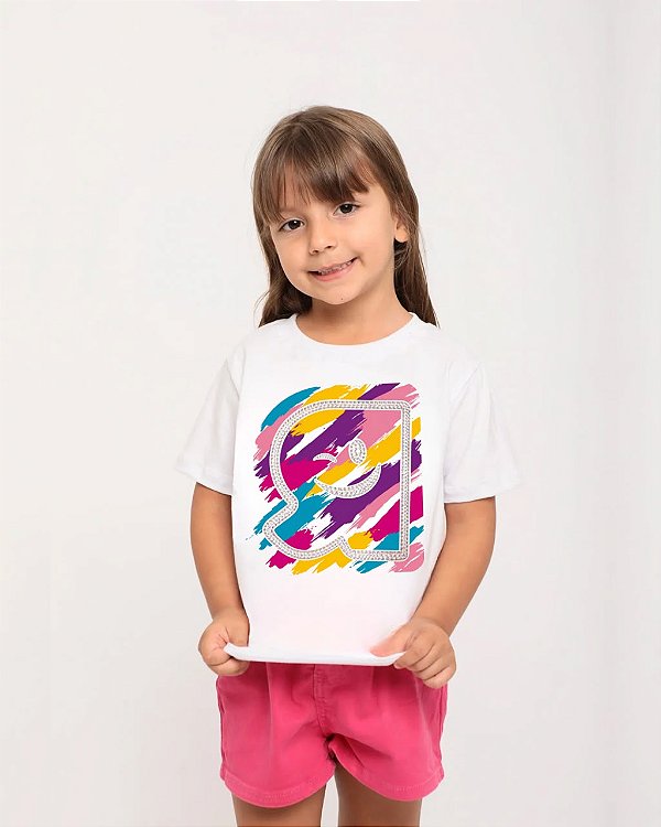 Camiseta Infantil R Colors cor Off-white